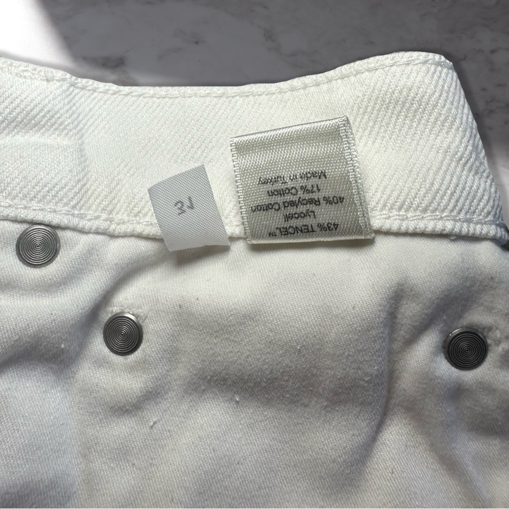 Reformation Cherry Denim Mini Skirt In White Size 31 - Picture 6 of 14